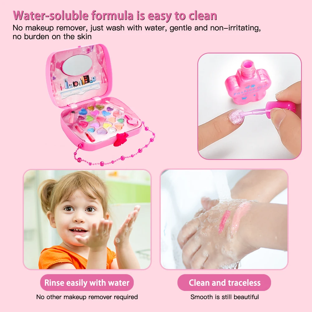 

Eco-friendly Girls Makeup Set Cosmetic For Girls Pretend Princess Play Toy Decor Kit Kids Complete Professional Makeup Toys