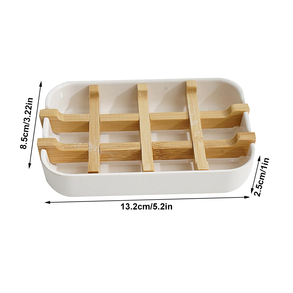

Bathroom Soap Box Drain Soap Holder Double Layers Bamboo Shower Soap Holder Sponge Plate Tray Bathroom Storage Supplies Gadge
