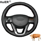 Оплетка на руль из коровьей кожи для Kia K5 Optima чехол рулевого колеса автомобиля 2011 2012, Ручное шитье 2013