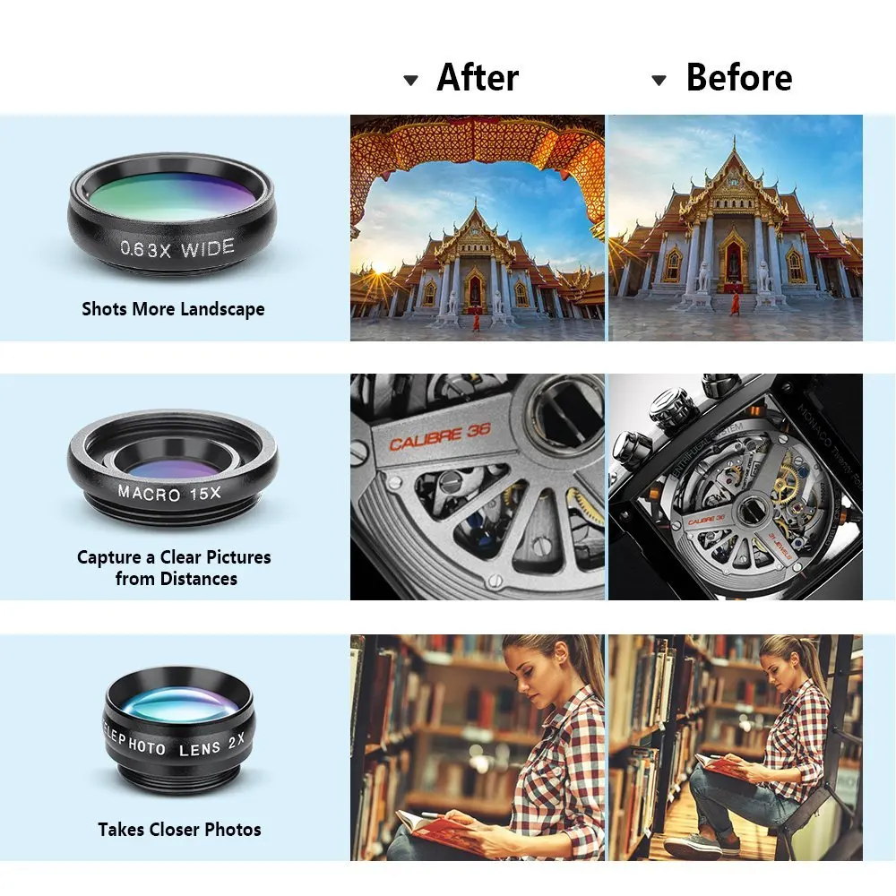 APEXEL 10 в 1 объектив камеры телефона широкоугольный макрообъектив + телеобъектив