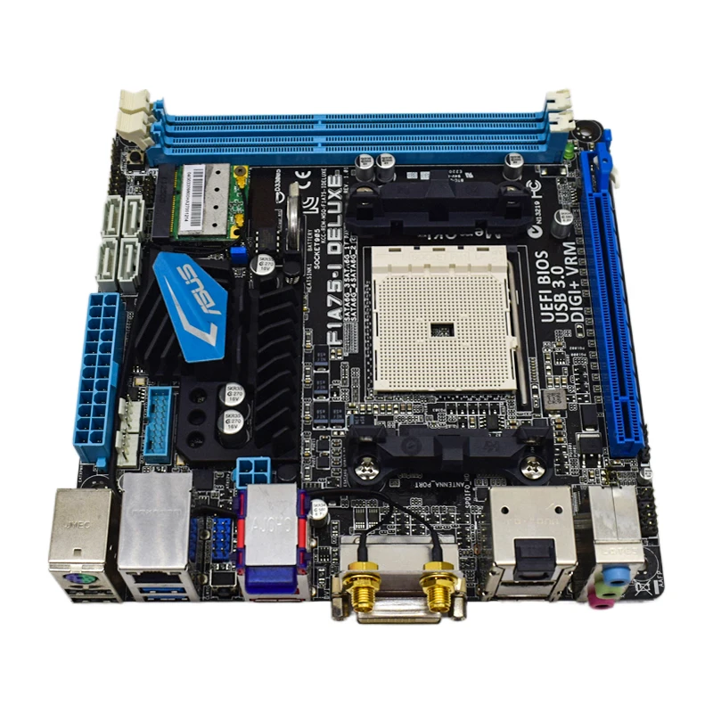 Asus F1A75-I DELUXE материнская плата FM1 DDR3 ОЗУ 32 ГБ PCI-E 2 0 AMD A75 USB3.0 Mini-ITX для A8-3870K cpus |