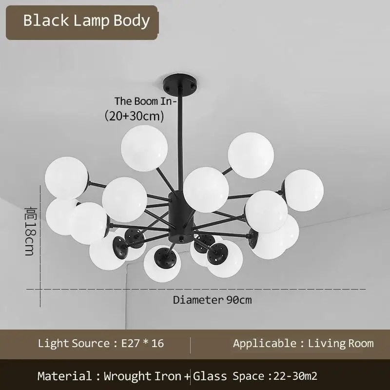 Светодиодный Nordic персонализированные Волшебные фасоли Стекло Люстра Творческий