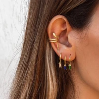 wtltc dainty 6 colors cubic zirconia hoop earrings for women drop mini ear piercing huggies earrings small tiny charms earrings