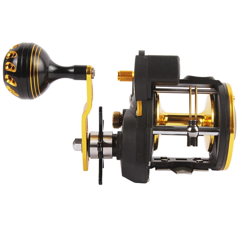 Морской барабан Рыболовная катушка 6 + 1 Нержавеющая сталь подшипник литой колеса