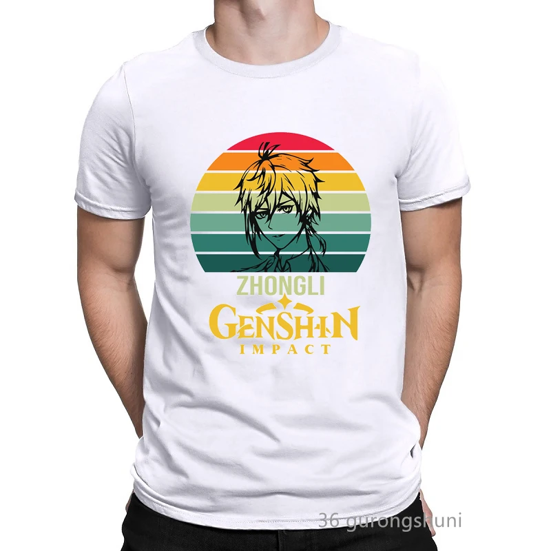 

New Genshin Impact T Shirt Zach Aguilar Manga Anime Clothes Cartoon Print Men T-Shrit Short Sleeve T-Shrits Harajuku Streetwear