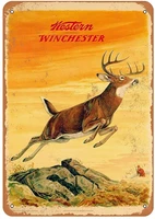 1958 western winchester deer metal sign for wall plaque poster cafe bar pub gift 8 x 12 inch