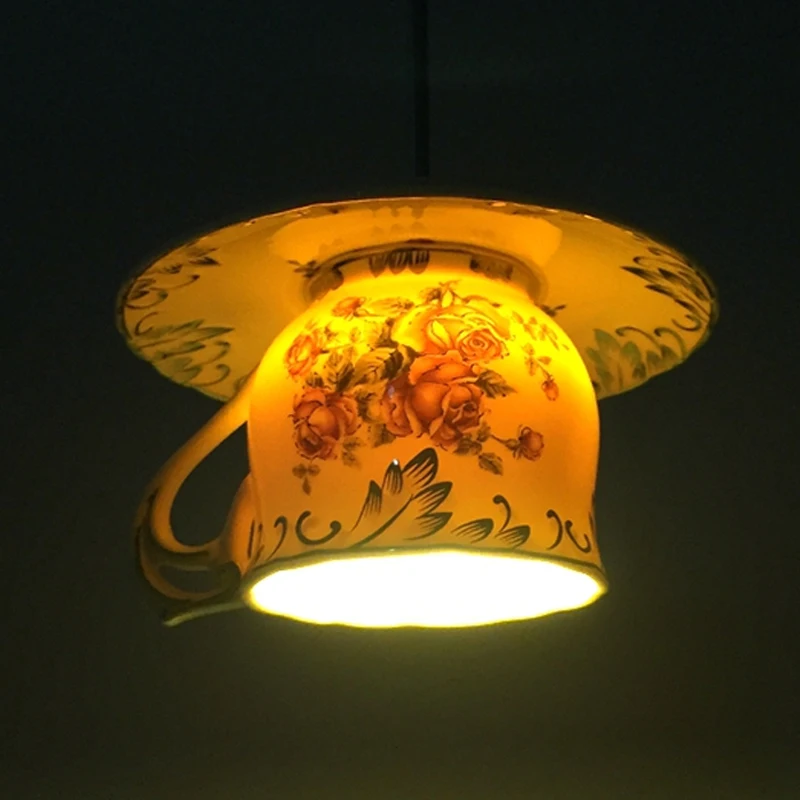 Креативная чашка с розами подвесной светильник Европа современная столовая