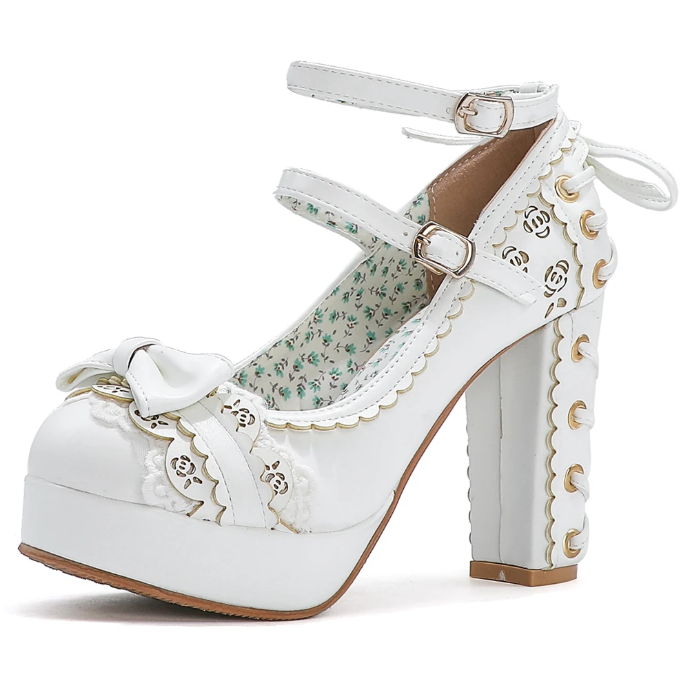 

BONJOMARISA New Arrival Ladies Unique Dress Sweet butterfly-knoy Pumps Women 2020 High Heels Platform Shoes Woman