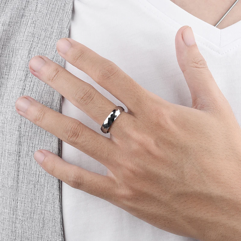 Мужское кольцо вольфрамовые обручальные кольца с куполом удобное полированное