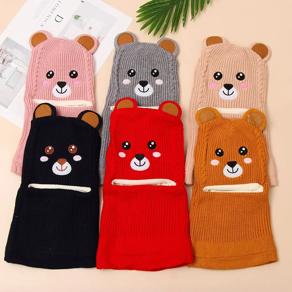 

Dinosaur Plus velvet Tab Child Knitted hat Wool cap Keep warm Neck guard Knitted hat