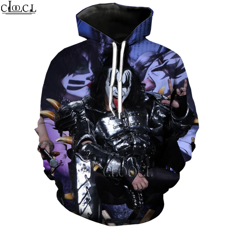 

HX Fashion Hoody Heavy Metal KISS Rock Band 3D Printed Men Hoodie Spring Autumn Long Sleeve Pattern Hip Hop Hoodie Drop Shipping