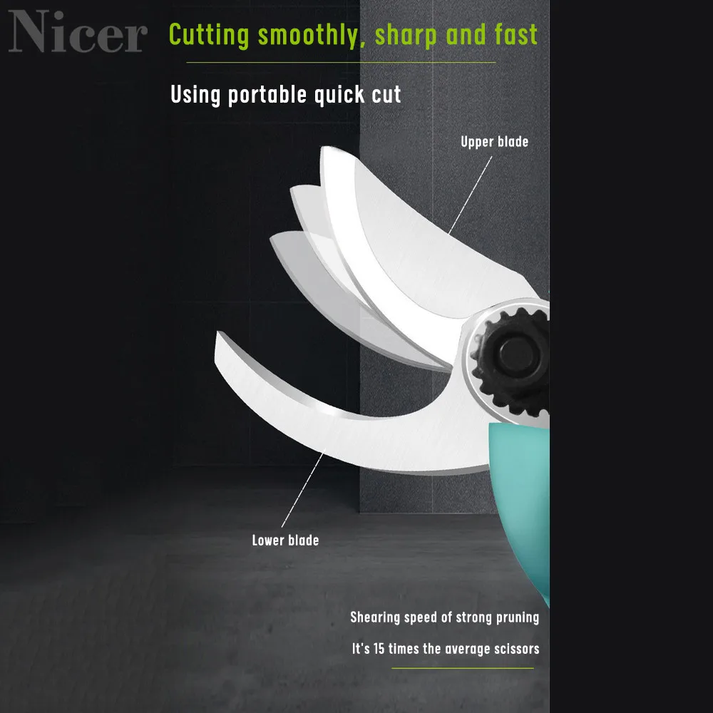 

Electric Pruning Shears Fruit Tree Orchard Gardening Shears 16.8V With 2PCS 2000MAH Lithium Battery Household Pruning Shears