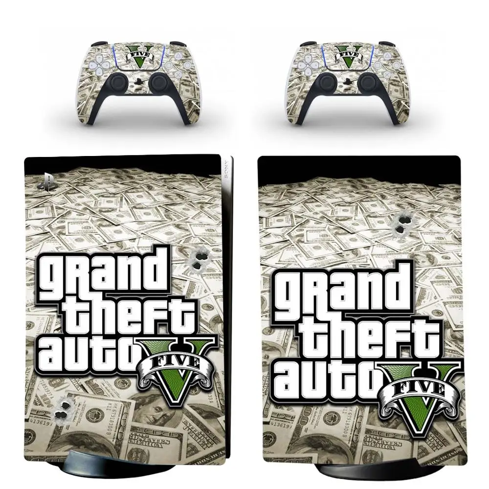 Grand Theft Auto V GTA 5 PS5 Digital Edition Skin Sticker Decal for PlayStation Console and Controllers Vinyl | Электроника