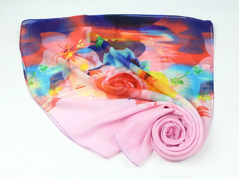 2020 новый цветок сливы дышащий шифоновый шарф Шелковый квадратный хиджаб крутой