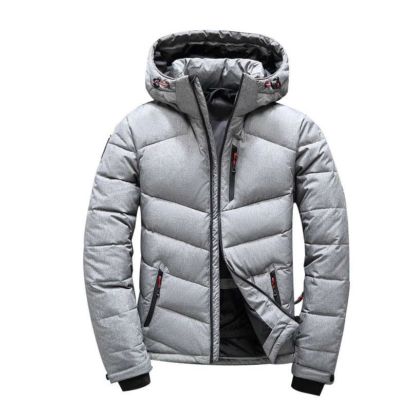 Новинка, фирменные зимние мужские теплые плотные повседневные пальто из 90% утиного пуха, ветрозащитные отстегивающиеся мужские пуховики с капюшоном