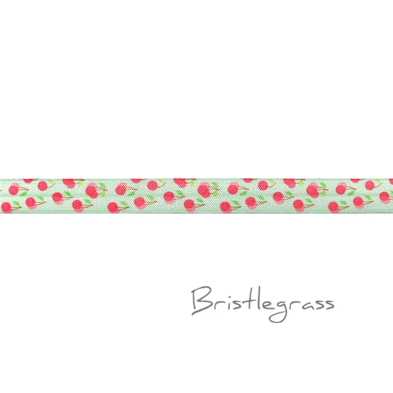 Cherry BRISTLEGRASS 2 ярда 5/" 1,5 см Сова Фламинго цветочный принт враг складной над эластичными повязка из спандекса волос галстук платье с повязкой швейная отделка - Цвет: Cherry