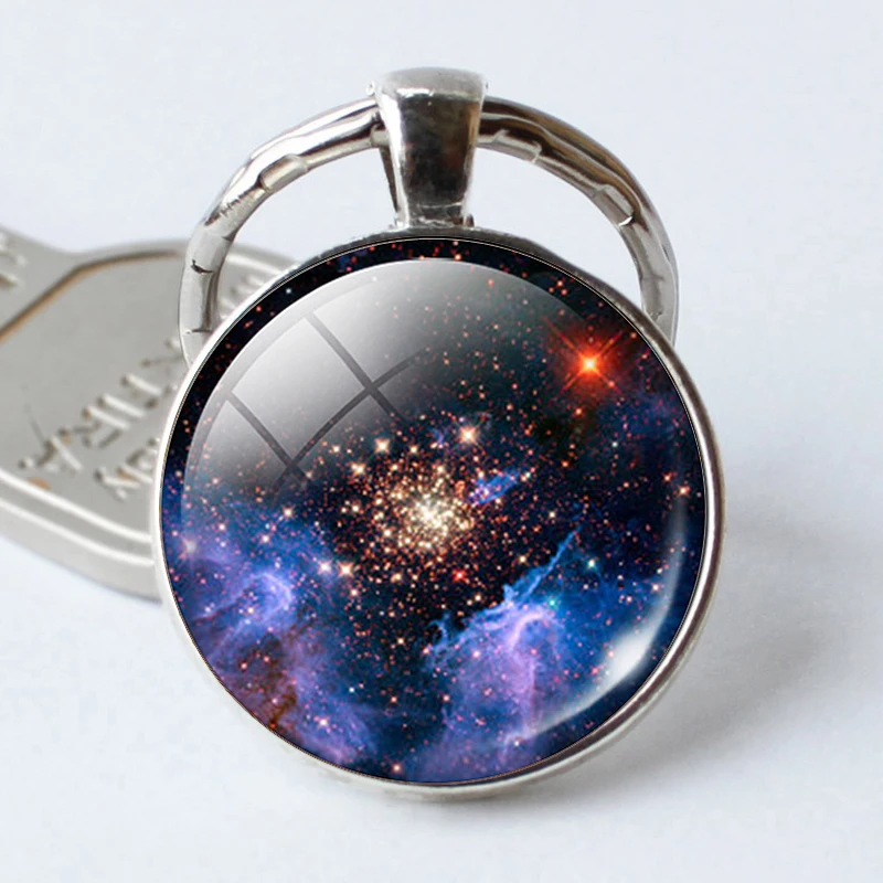 Брелок для ключей с изображением звездного неба Очаровательная цепочка