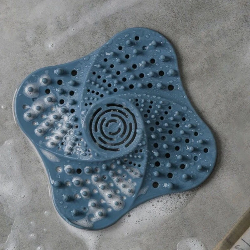

Promotion! Silicone Shower Drain Hair Catcher, Square Silicone Adsorbability Sink Strainer, Kitchen Sink Strainer, Shower Drain