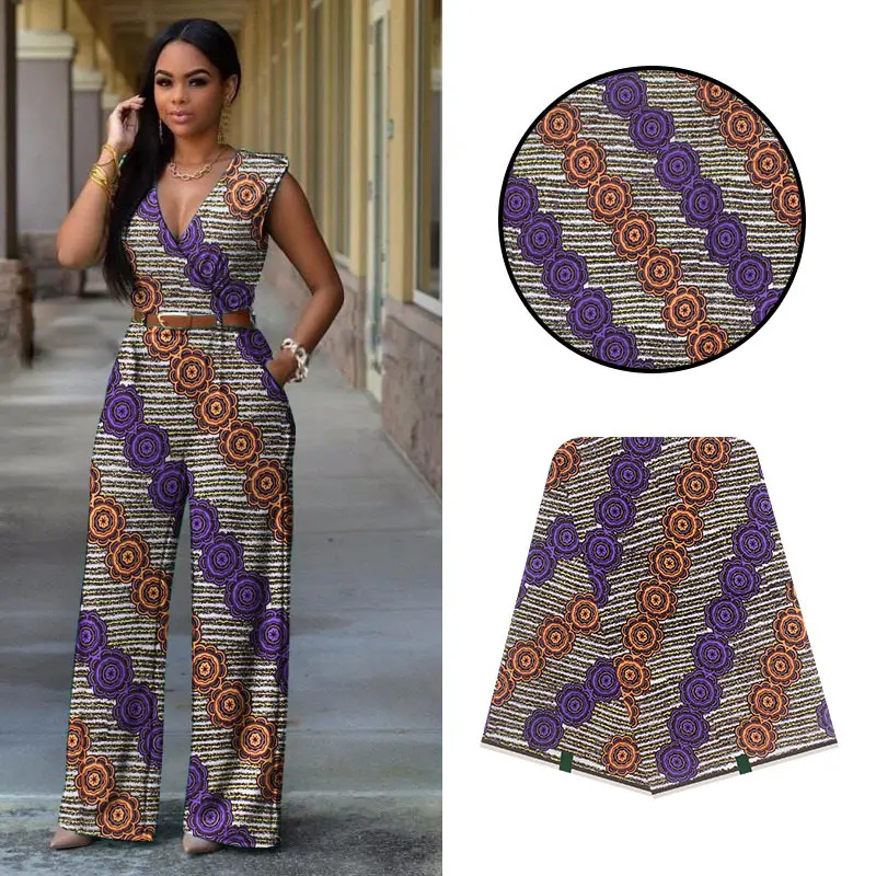 

High quality guaranteed ankara wax fabric flower design african wax 6yards/pcs wholesale african print fabric for sewing F28-2