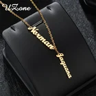 Ожерелье UZone с двумя именами, подвеска из нержавеющей стали с именем на заказ, для свадьбы, помолвки