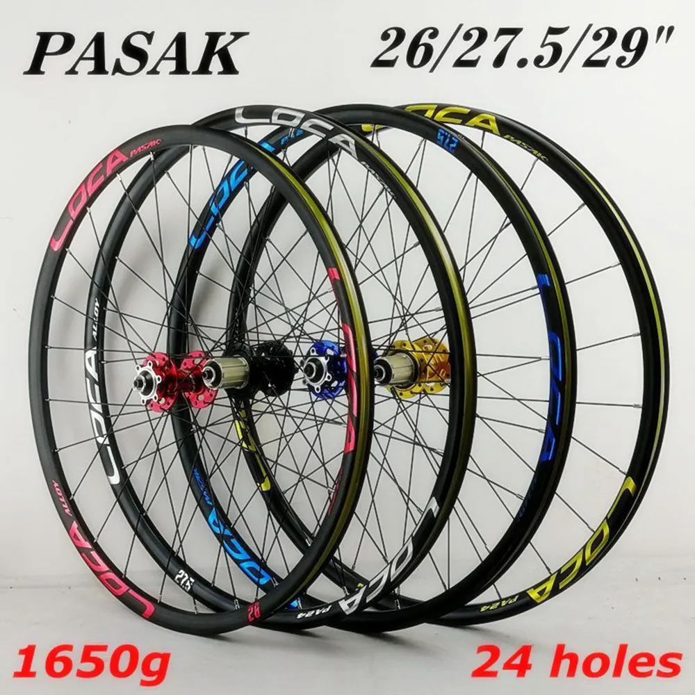 

PASAK MTB Bicycle Wheel 26inch Sealed Bearing Disc Brake Mountain Bike Wheelset 27.5 29 120Ring Round Spoke Cassette Freewheel