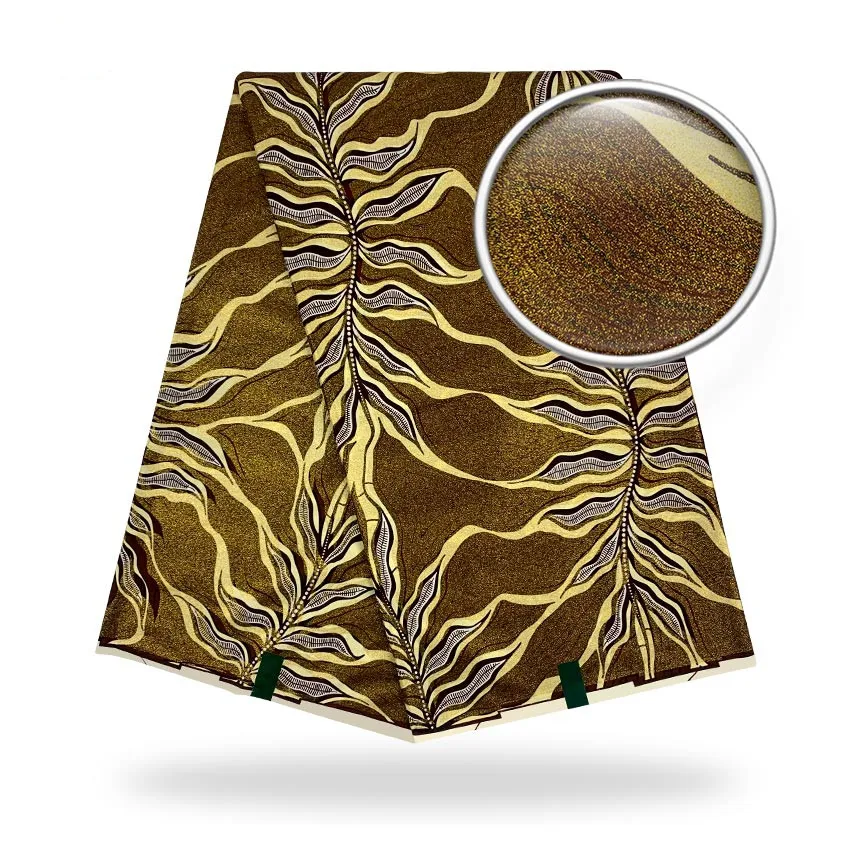 Модная африканская ткань энакра с принтом в виде золотого воска 100% хлопок