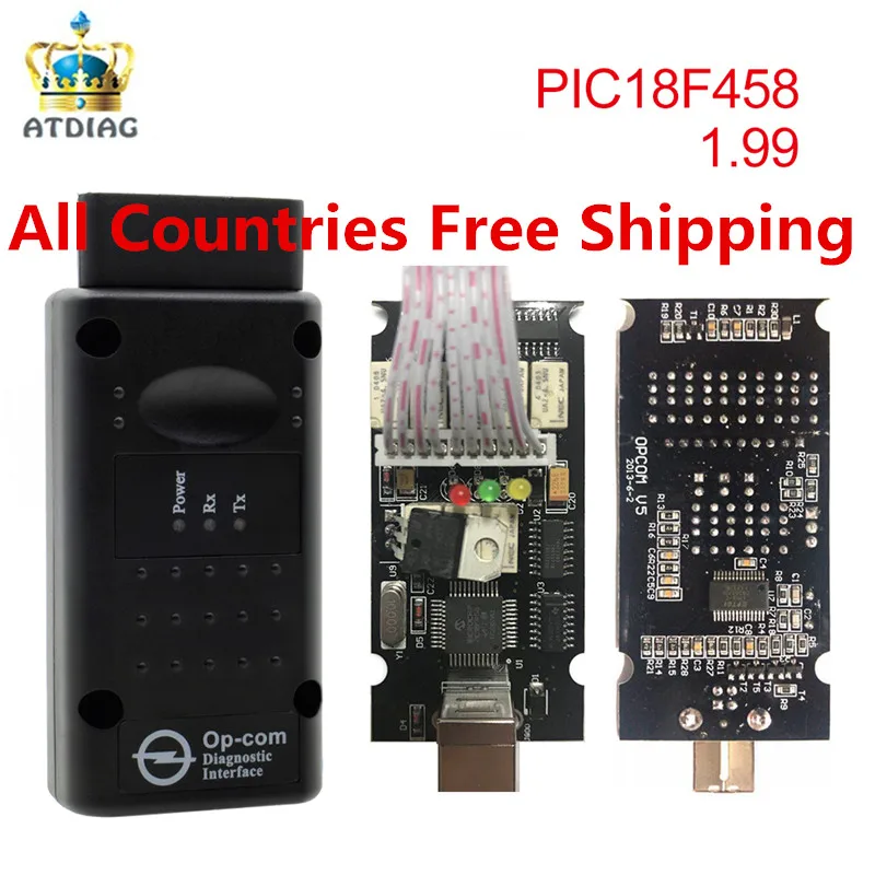 Диагностический инструмент OBD2 OBD OPCOM V1.78 V1.99 с PIC18F458 для Op el OP COM автомобильный