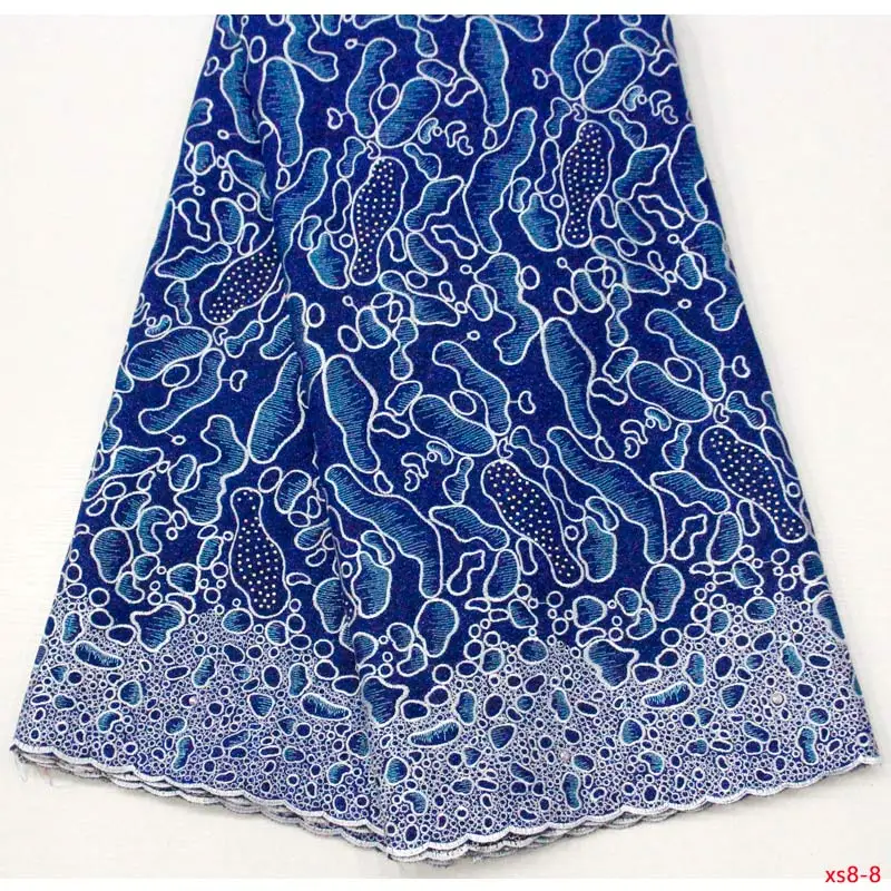 Темно синее Африканское сухое кружево ткань 2019 высокое качество кружева