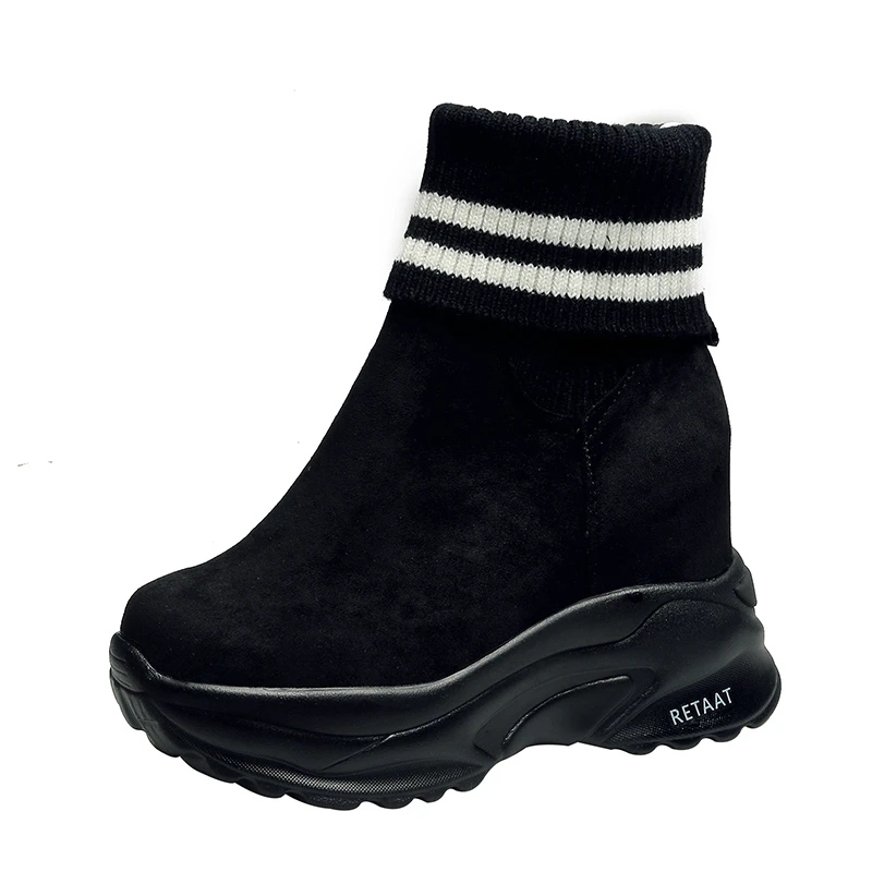 

Новинка, женские кроссовки, модная обувь на танкетке, женские зимние ботинки без шнуровки, женские теплые ботинки-носки, спортивные ботинки ...