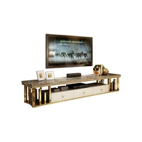 natural marble stainless steel tv stand modern living room home furniture tv monitor stand mueble tv cabinet mesa gold tv table