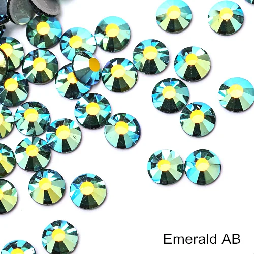 Emerald AB SS16 SS20 Блеск стразы Горячая фиксация стразы 1440 шт./упак. кристалл AB Hot Fix стразы одежда свадебное платье E7021 - Цвет: Emerald AB