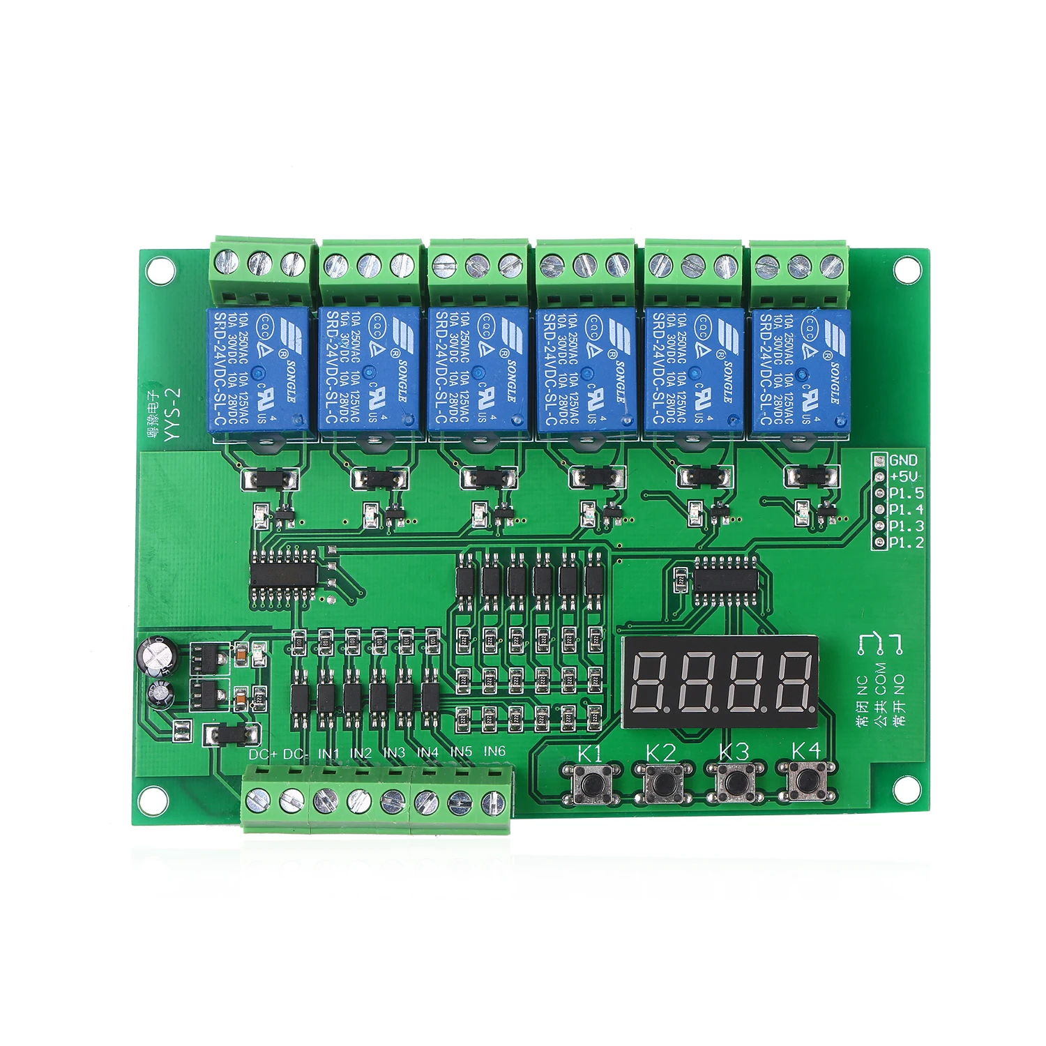 

DC 5V Programmable 6-Channel Relay Module Timing Cycle Time Delay Relay Module Control Switch with 0.01s-999min Timing Range