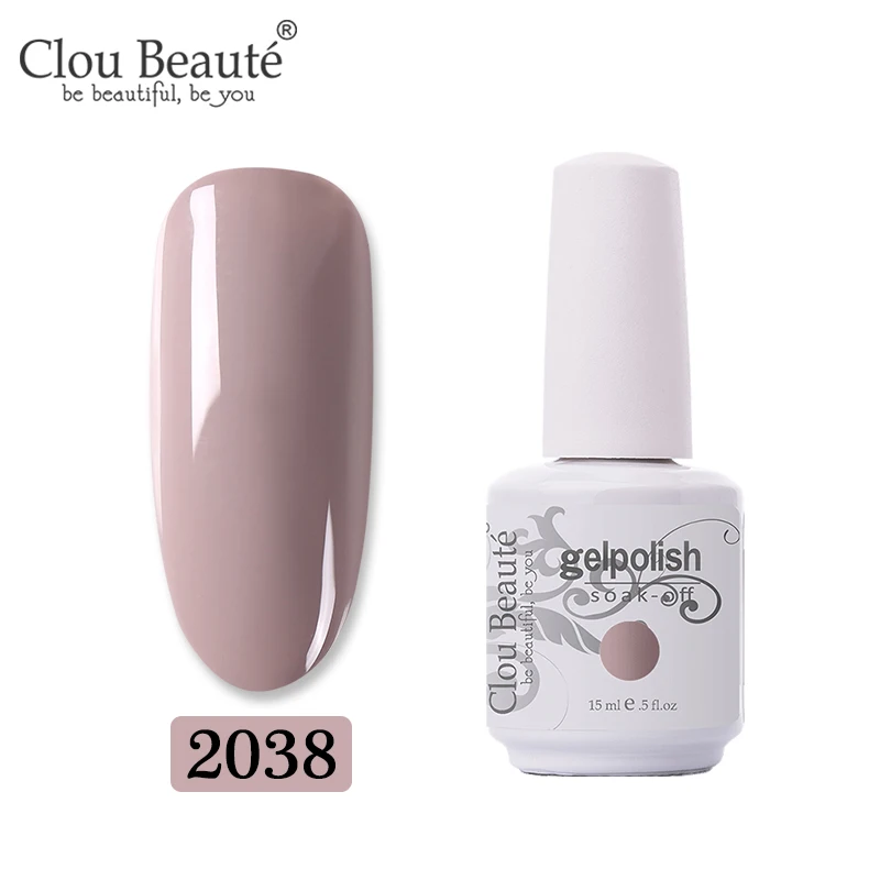 2038 Clou Beaute 15 мл телесный цвет серия Гель лак для ногтей дизайн ногтей строитель гель для полуперманентного лака - Цвет: 2038