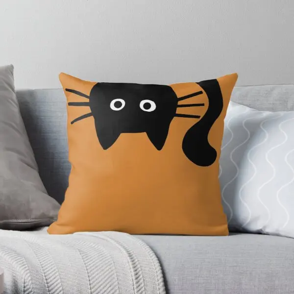 

Наволочка с забавным принтом черной кошки, декоративная удобная мягкая подушка для спальни, в комплект не входит