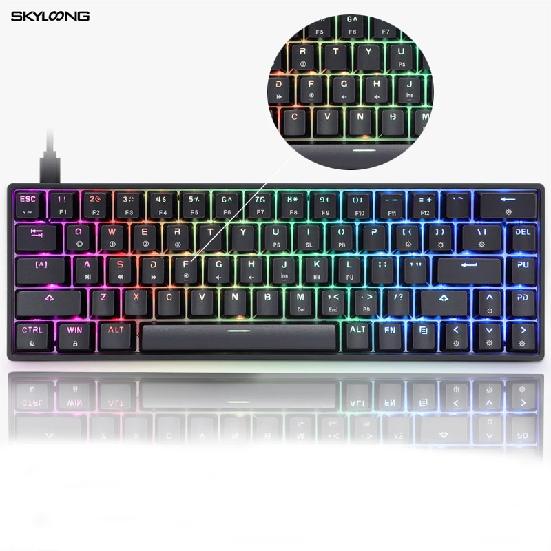 

SKYLOONG GK68 Gamer Mechanical Keyboard Mini Hot Swap ABS keycaps Wired Gateron Axis RGB Backlight Game Accessories For Desktop
