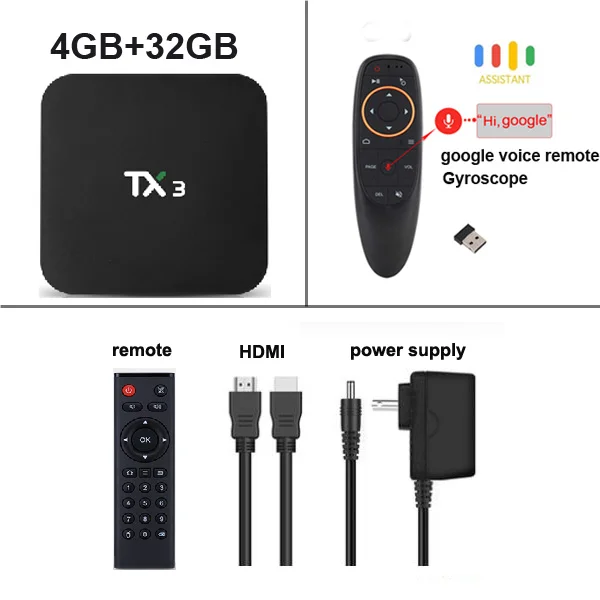 Tanix TX3 Smart tv BOX Android 9,0 Amlogic S905X3 8K медиаплеер 4 Гб ОЗУ 32 Гб 64 Гб ПЗУ 2,4 г/5 ГГц двойной Wifi BT H.265 телеприставка - Цвет: 4GB 32GB G10S