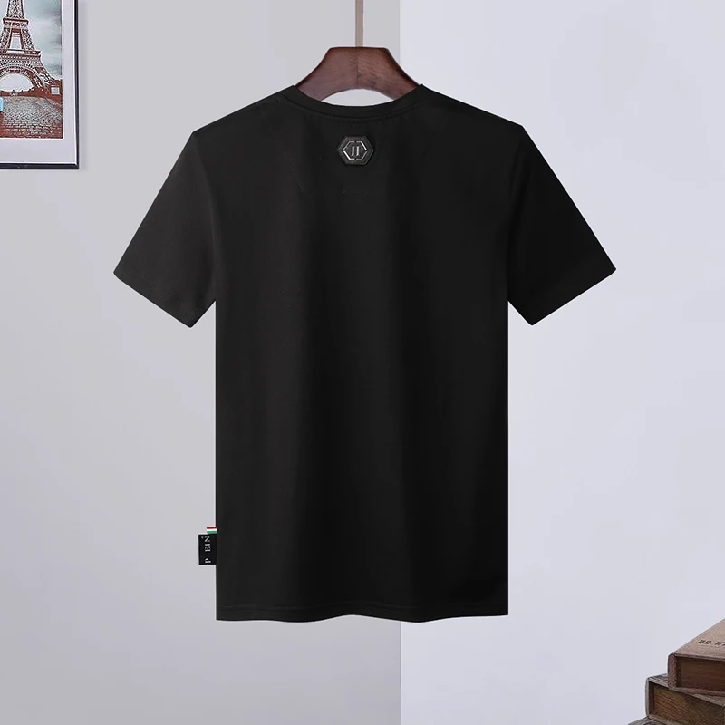 fashion brand plein short sleeve mens round neck t aggressive personality blue cool bear pp hot drill fashion mens short t free global shipping