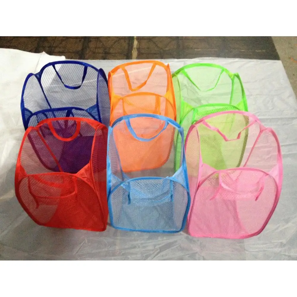 6 цветов сетчатая корзина для белья складная хранения Складная всплывающая