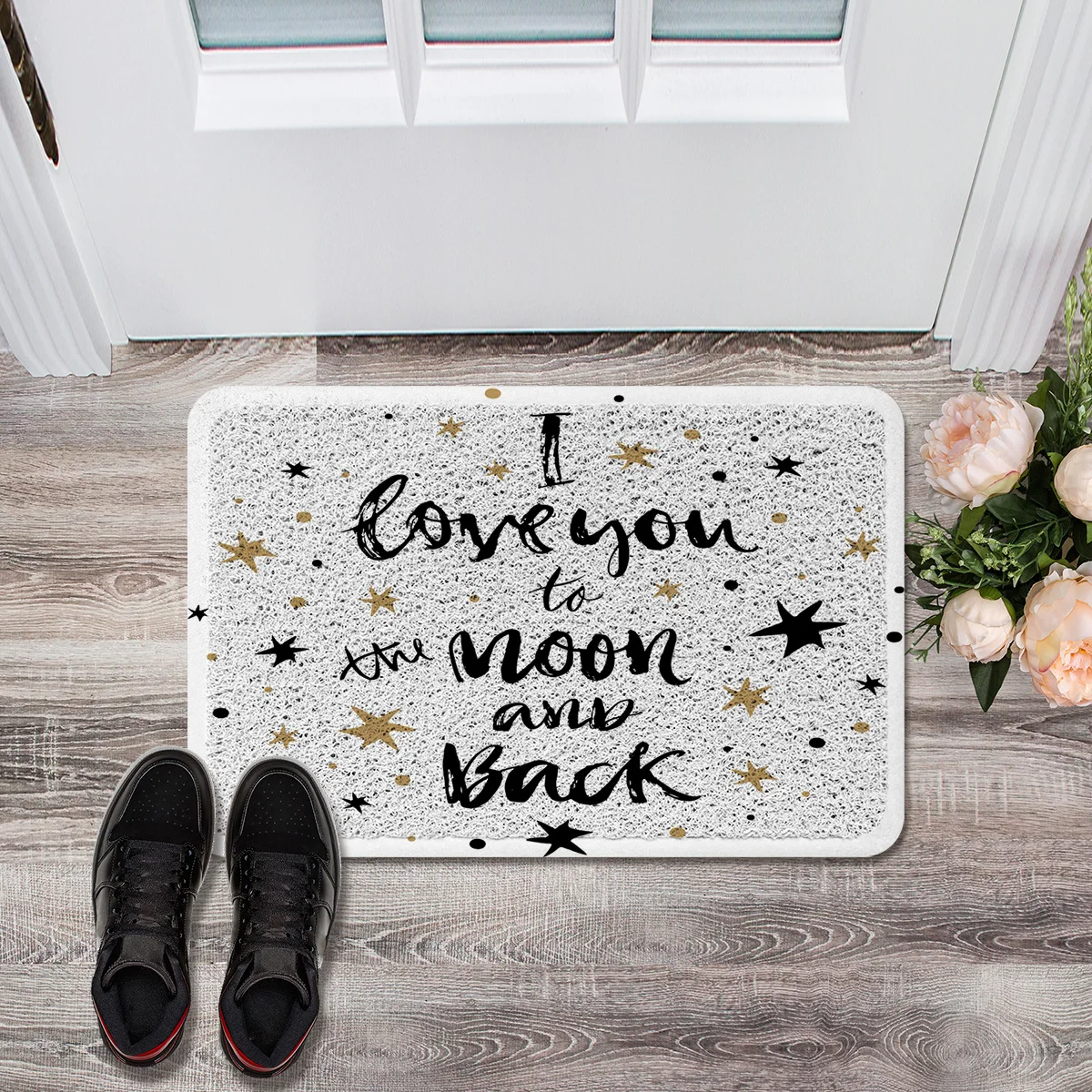 Любовное заявление Прочные резиновые коврики для дверей, водонепроницаемые, легко моющиеся коврики для входа в гараж, патио, домашний декор, коврики для входа.