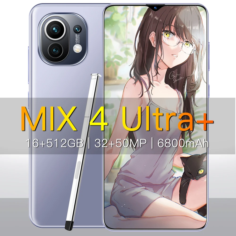 

XIoa MIX 4 Ultra 6.7 Inch Smartphone Global Version Android Phones 6000mah Battery 5G Network Cell Phone Supports Google WIFI