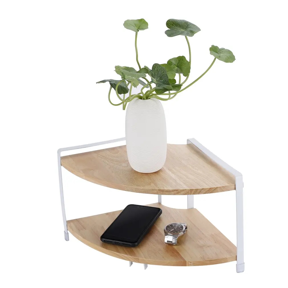 2 Слои Кухня твердой древесины стенд Веерообразный ванная комната угловая полка