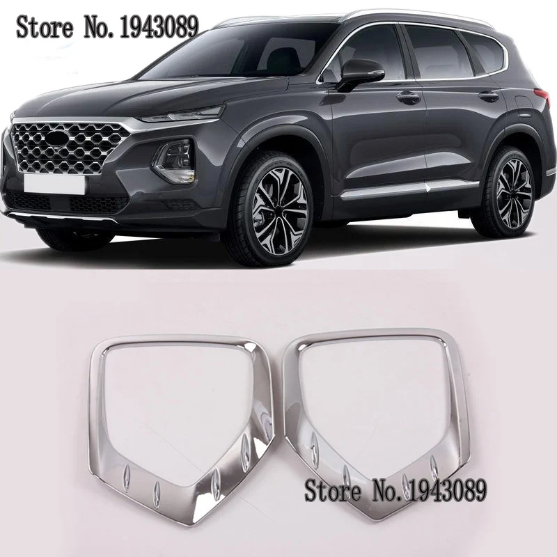 Для hyundai Santafe Santa fe 2019 2020 ABS Хром Передняя фара Крышка лампы отделка передних фар