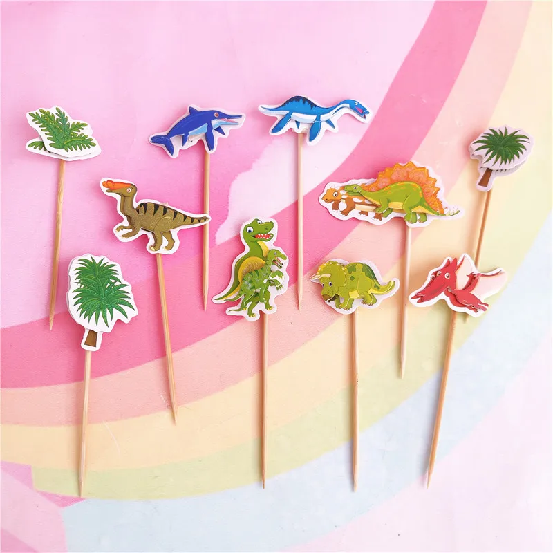 10 шт. динозавр капкейк Топпер мультфильм самолет Деревня Стиль торт Для детей