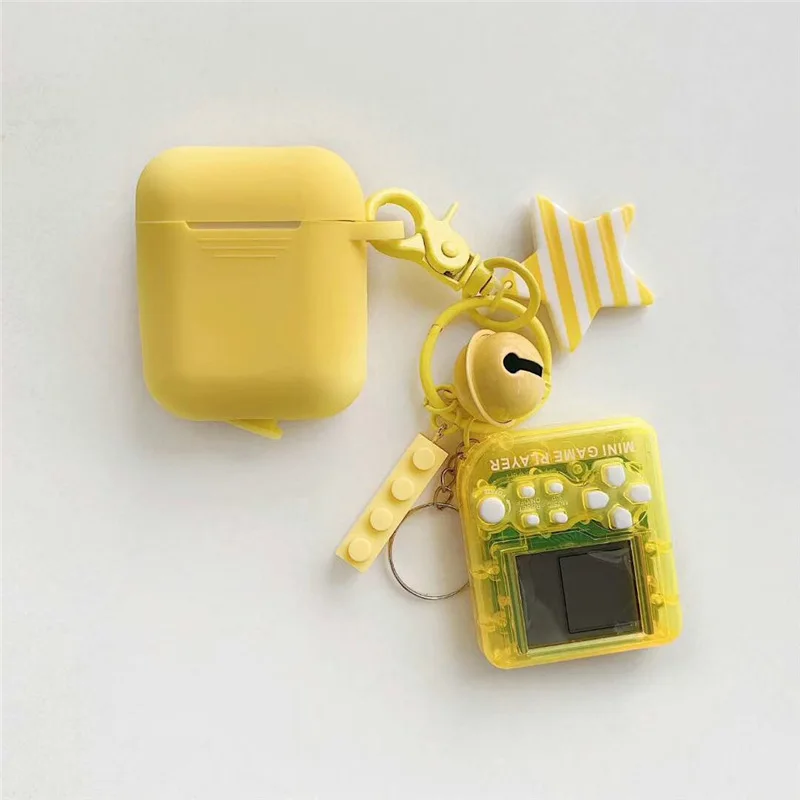 Цвет: желтый Мультяшный силиконовый чехол для AirPods, чехол с милым тетрисом, чехол для наушников s для Apple Airpods 2, сумка для наушников, аксессуары для наушников - Цвет: Цвет: желтый