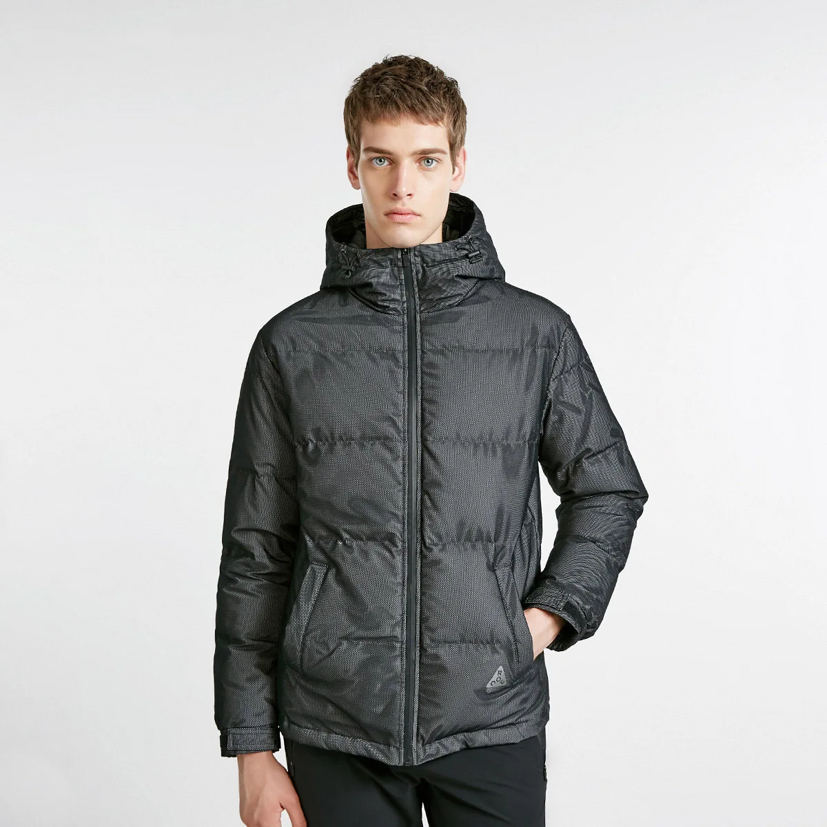 Jack Jones мужской с капюшоном Теплый пуховик Короткая куртка мужская | 218412538 - Цвет: Black