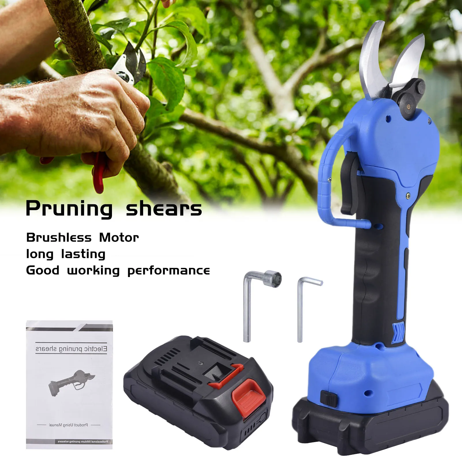 

21V 42Wh Cordless Pruner Electric Pruning Shear Lithium-ion Battery Efficient Fruit Tree Bonsai Pruning Branches Cutter
