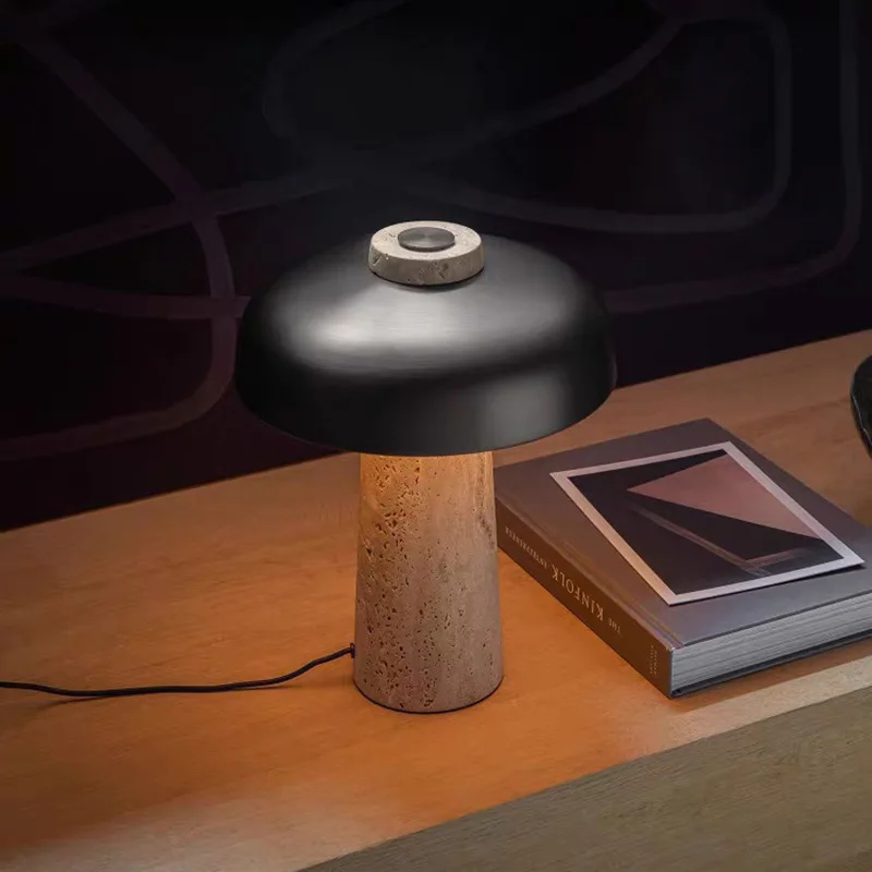 

Nordic Creative Mushroom Table Lamp Living Room Bedroom Bedside Lamp Study Studio Hotel Room Terrazzo Decorative Lighting