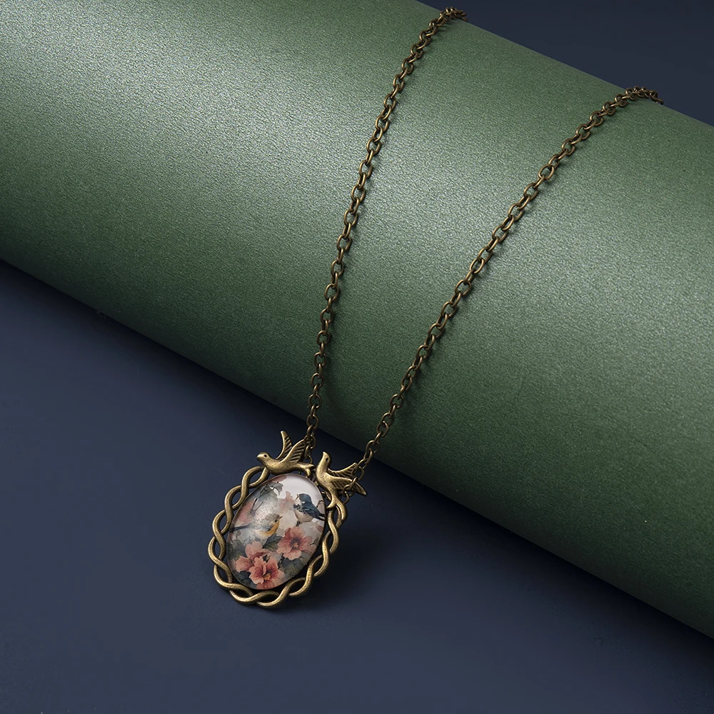 Винтажное ожерелье с подвеской в виде птичьего скворечника, цепочка, Женские Ювелирные изделия, подарок для матери, SX-36
