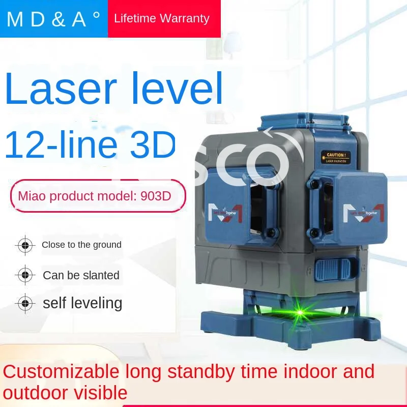 Линейный 3D лазерный уровень 903D12 близкий к земле может быть наклонным и