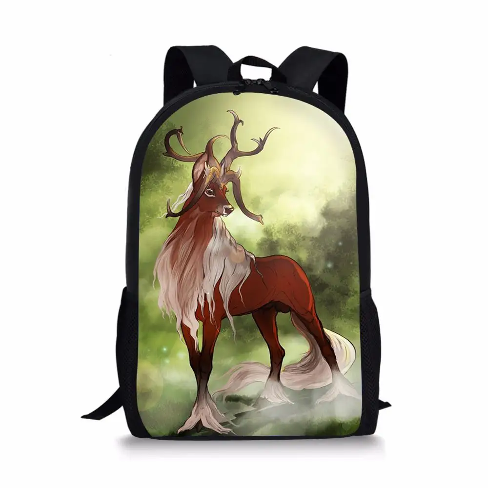 Модные детские рюкзаки с рисунком оленя, школьные ранцы для учебников для маленьких детей, дорожные сумки для девочек с мультяшными животны...